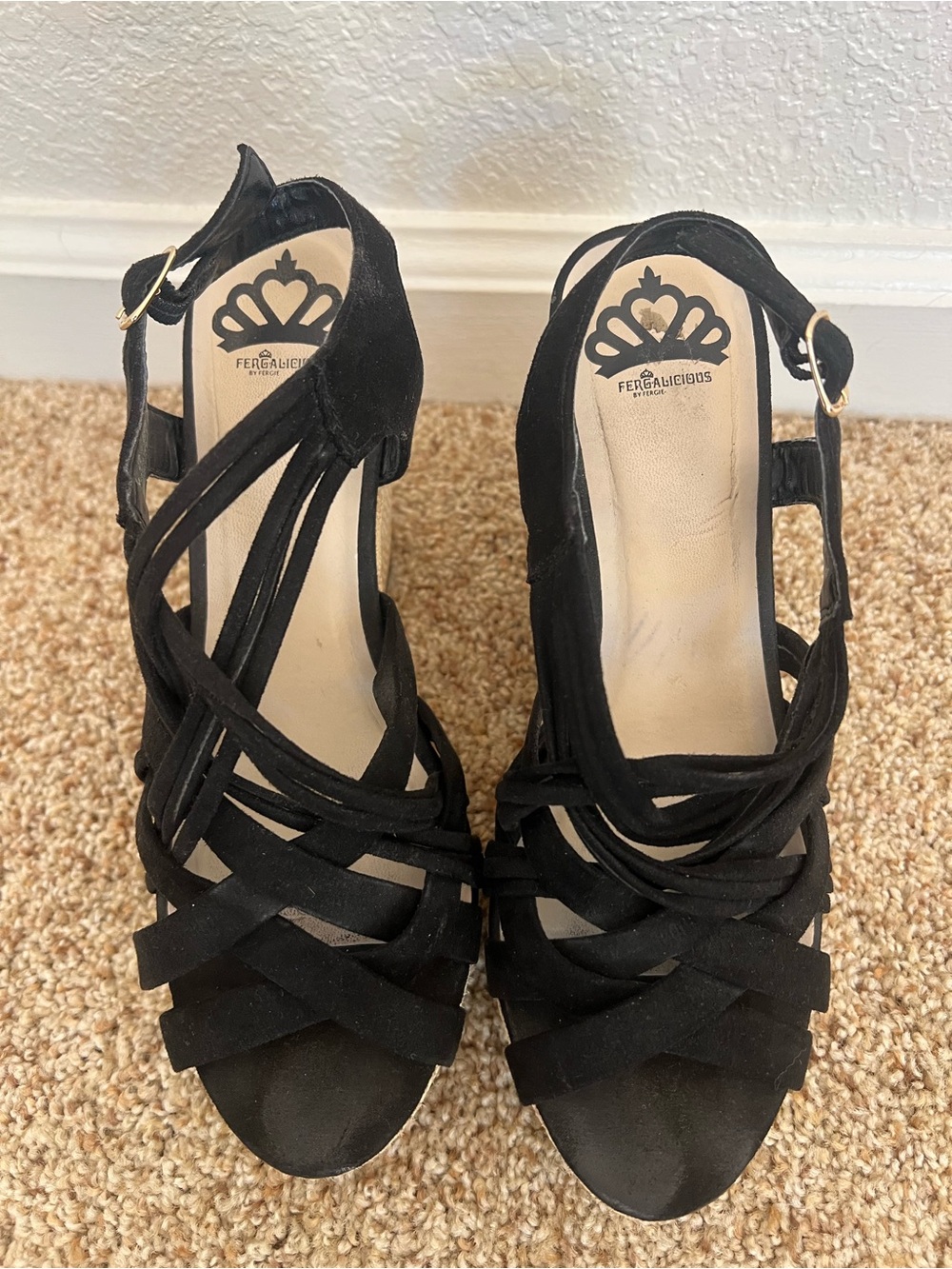 Fergalicious Black Strappy Platform Sandals